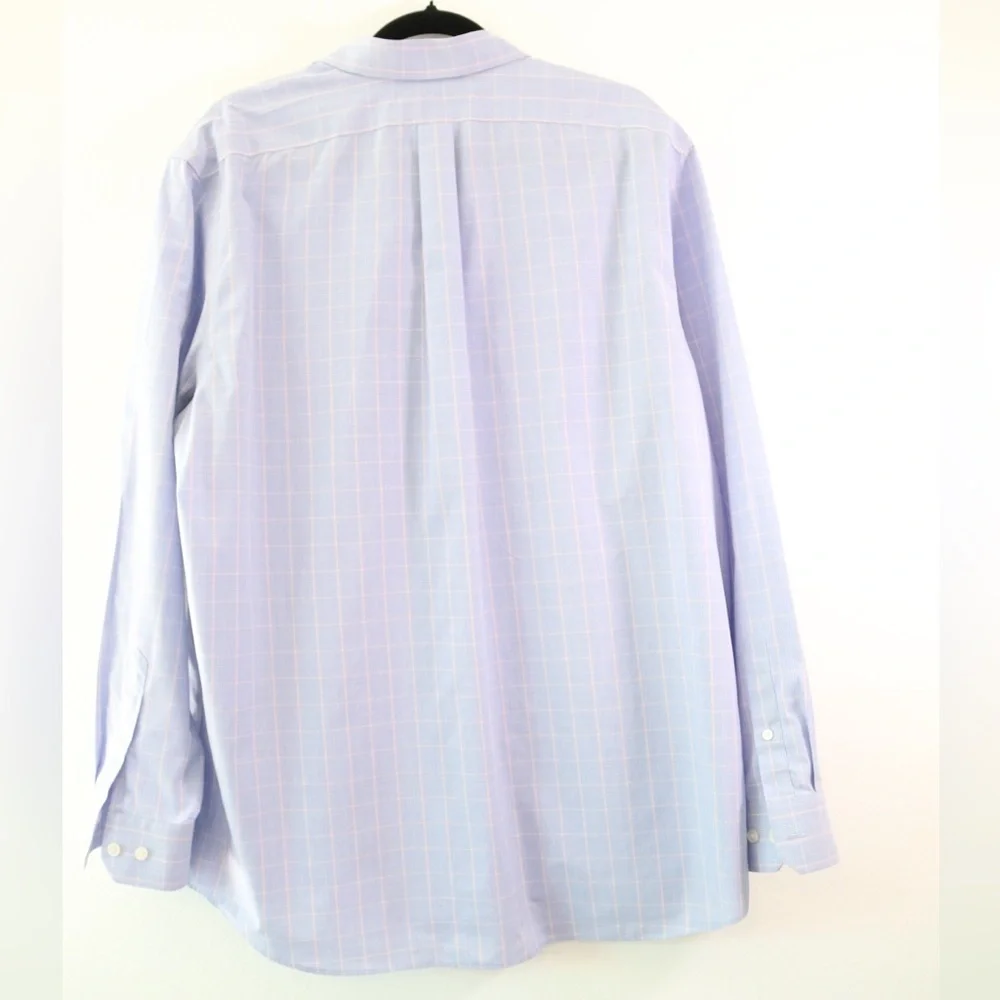 Banana Republic Lavender Checkered Dress Shirt XL 17-17 1/2